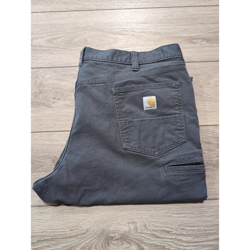 CARHARTT CANVAS RELAXED FIT  PANTS GRAY IN MEN'S SIZE 44x30(44x28 actual) EUC